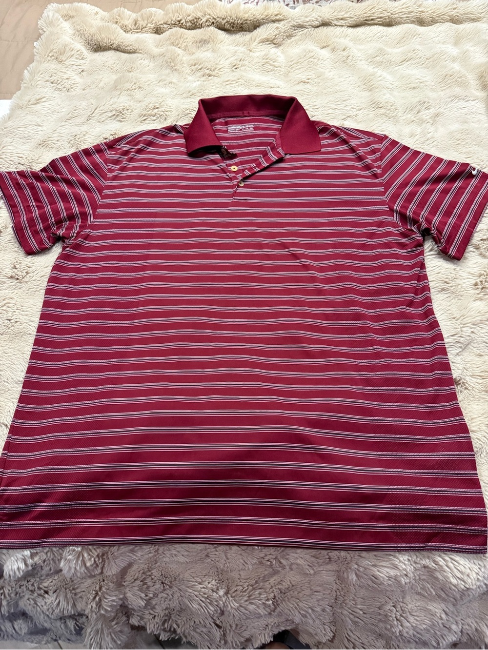 Nike Golf Men's Burgundy Striped Polo Shirt